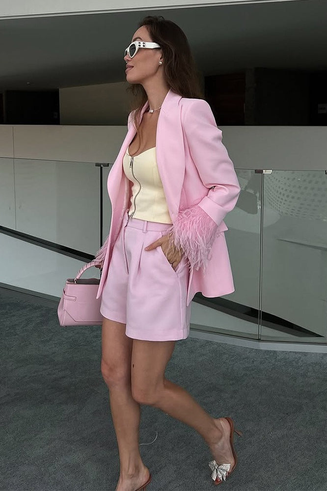 Designer Feather Accent Blazer Secondary image