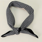 Silk Cotton Slim Square Mixed Print Neck Scarf