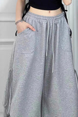 Gray Ribbon Dance Relaxed Sweat Pants