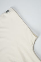 Minimal Draped Neck Ruched Waist  Tee