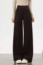 Fleece Lined Wool Blend Knit Pants