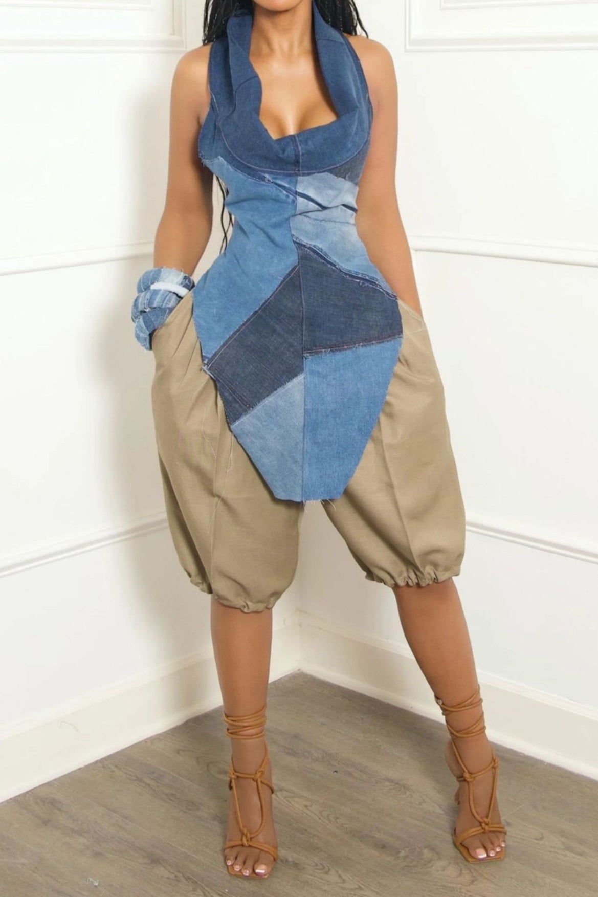 Casual Elastic Waist Harem Shorts