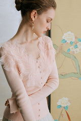 Feather Lace Detail Knit Top