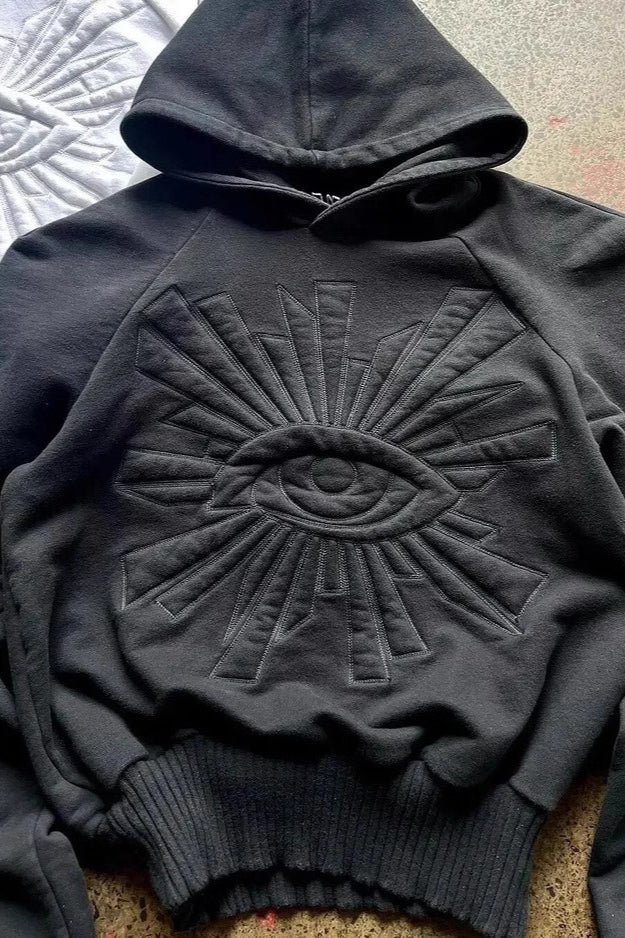 Eye Embroidered Pullover Hoodie