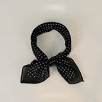 Polka Dot Faux Linen Square Hair Neck Sun Scarf