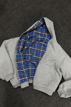 Reversible Checkered Patchwork Heavyweight Hoodie