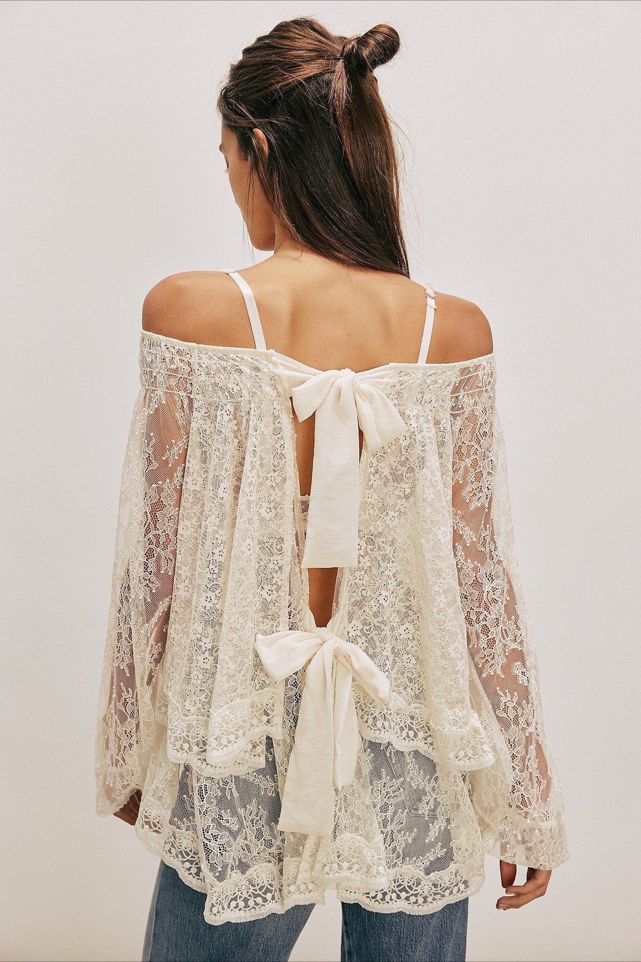 Elegant Off Shoulder Lace Overlay Blouse Secondary image