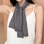Plaid Square Neck Ribbon Chic Hair Scarf