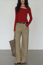 One Side Cut Out Bodycon Long Sleeve Tee