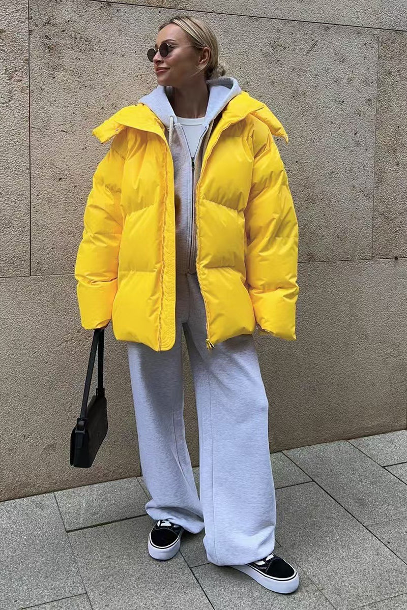 Heavy Duty Zipped Hooded Puffer Jacket