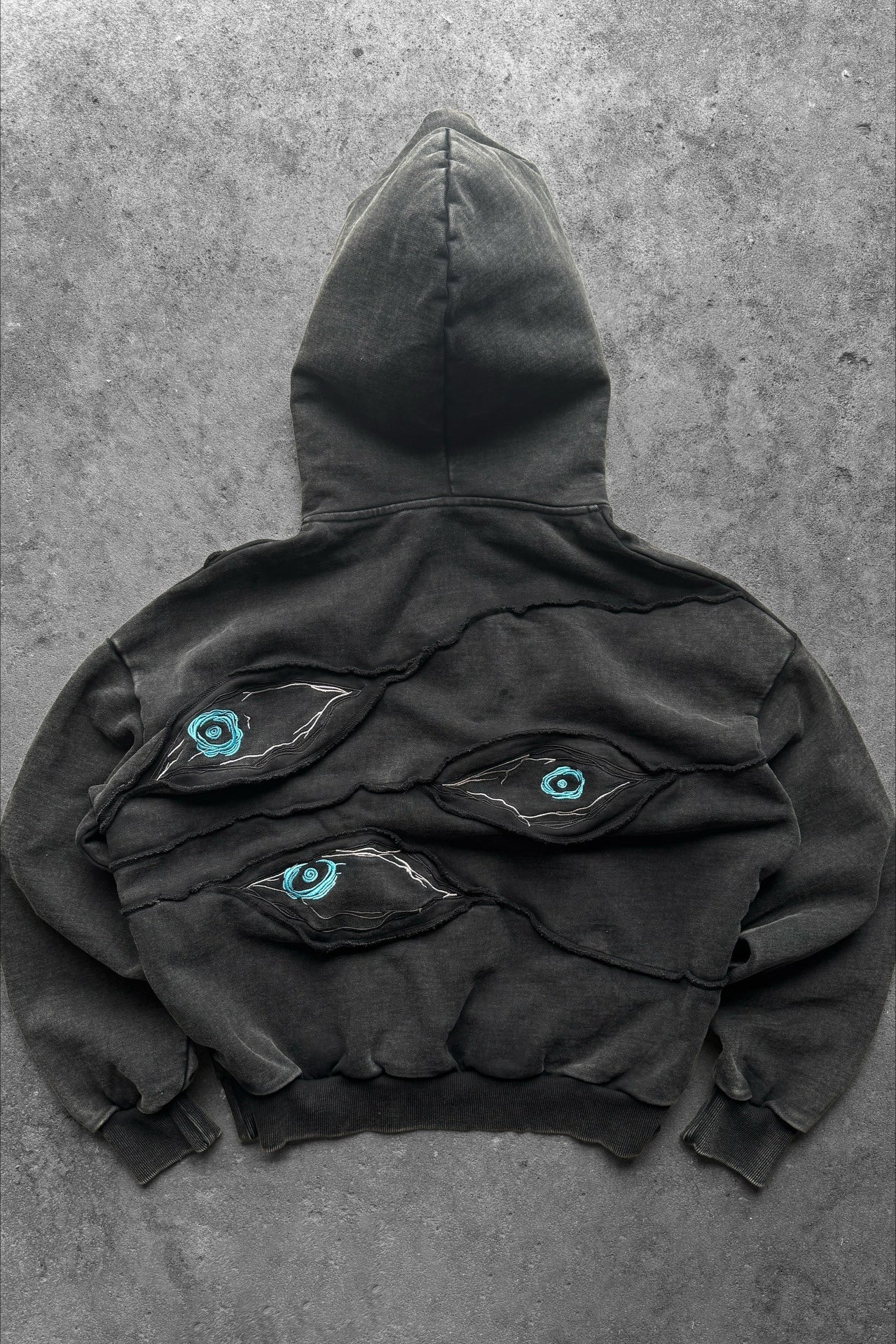 Devil Eye Embroidery Pullover Hoodie