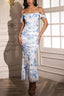 Off Shoulder Corset Mesh Mermaid Floral Dress