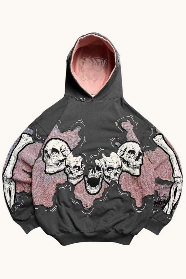 Skull Graphic Oversized Pullover Hoodie Main image