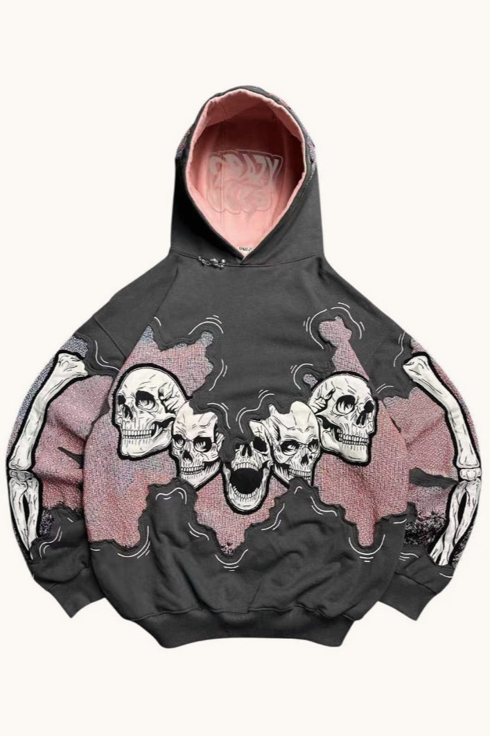 Skull Graphic Oversized Pullover Hoodie Main image