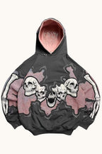 Skull Graphic Oversized Pullover Hoodie