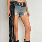 Y2K Punk Tassel Rivet Alloy Buckle Belt