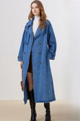 Vintage Denim Long Line Duster Overcoat