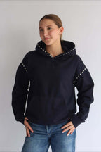 Studded Oversized Pullover Hoodie