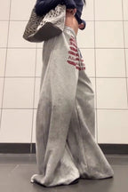 Washed Graphic Barrel Leg Sweatpants