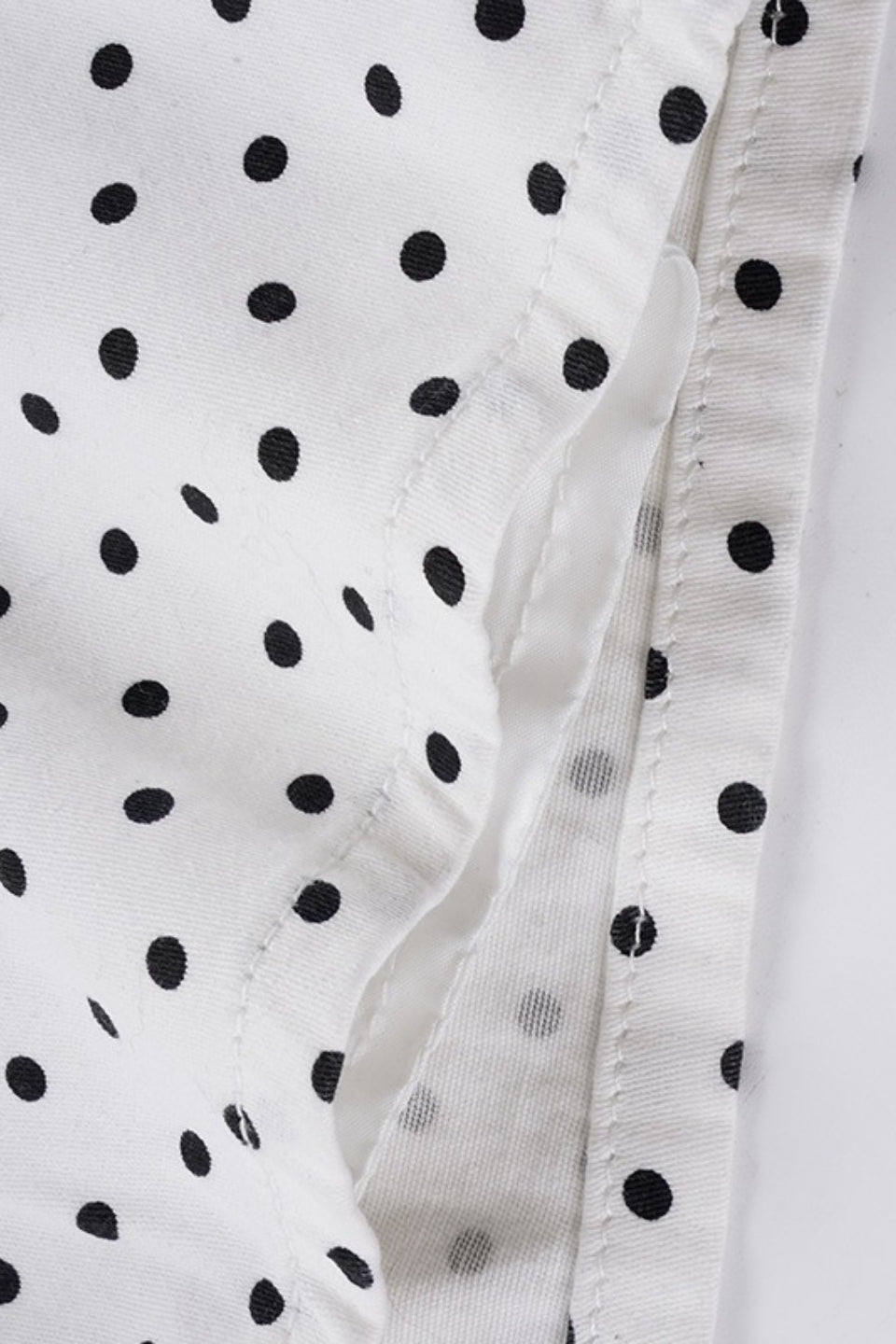 Polka Dot Low Rise Denim Mini Shorts