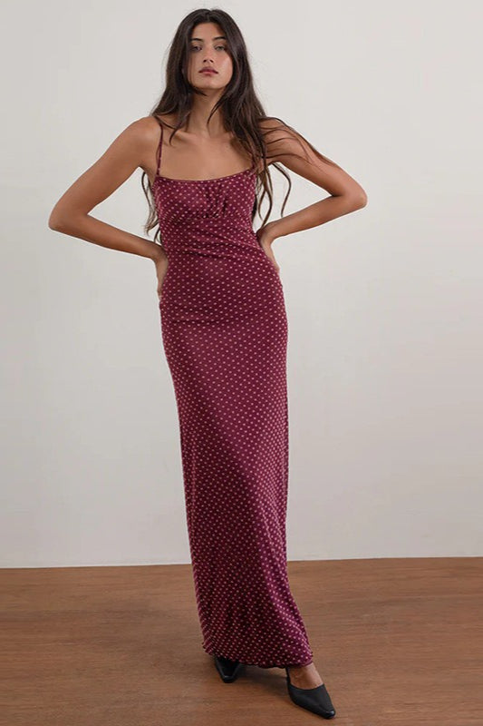 Sexy Backless Polka Dot Cami Maxi Dress Main image