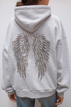 Wing Sequin Embroidery Loose Casual Sweatshirt