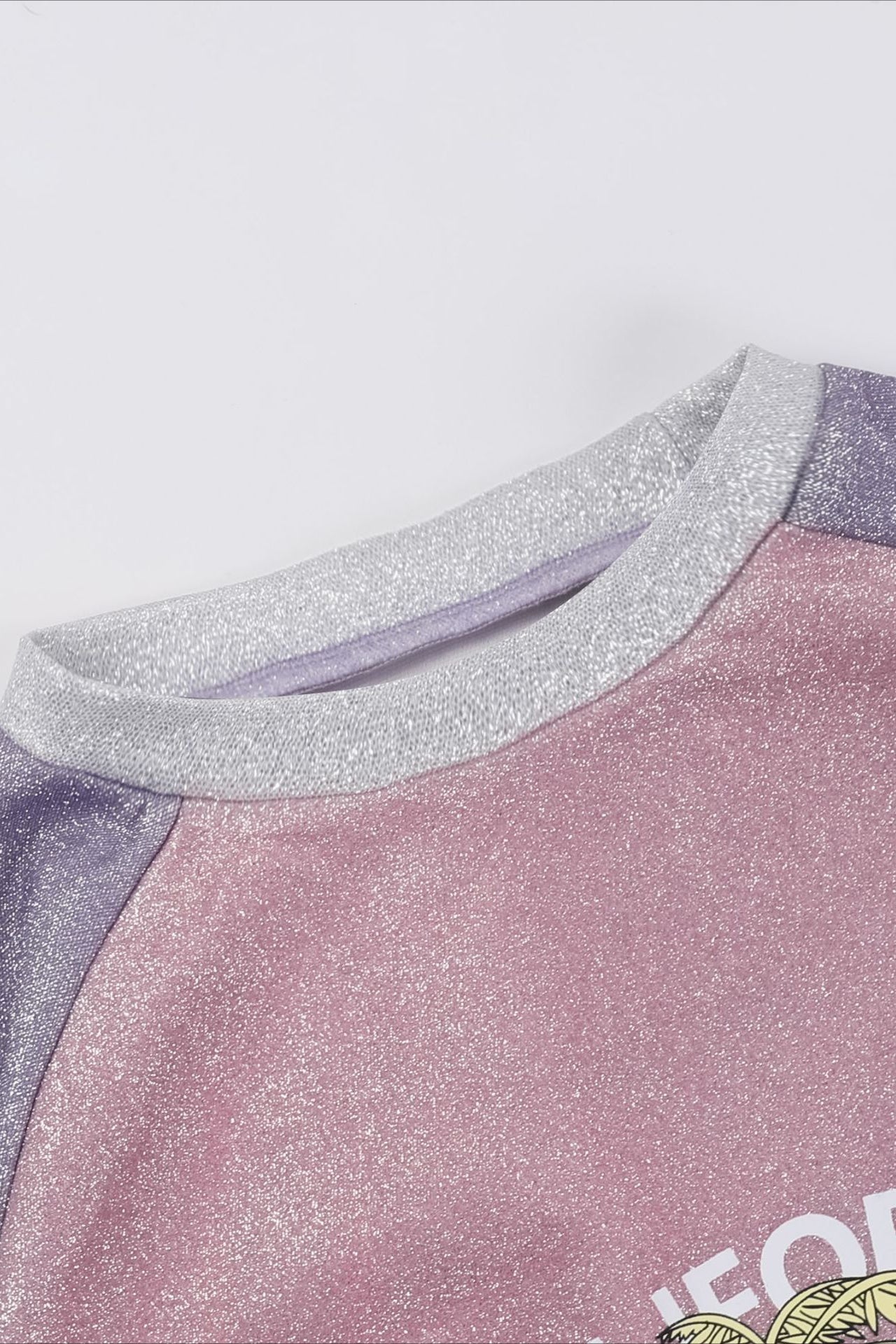 Pink Rhinestone Graphic Long Sleeve Sweatshirt