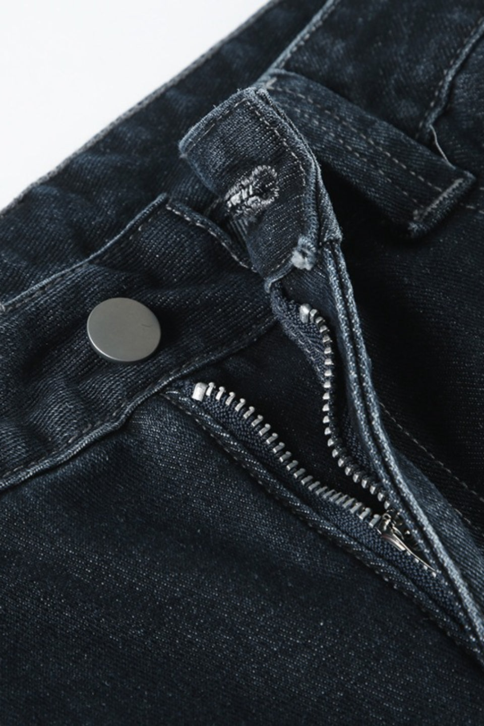 Deep Blue Straight Wide Leg Jeans