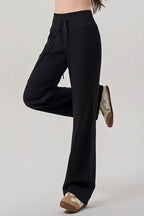 Fleece Lined Thermal Draping Lounge Straight Leg Knit Pants