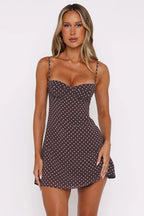 Polka Dot Satin Cami Slip Mini Dress