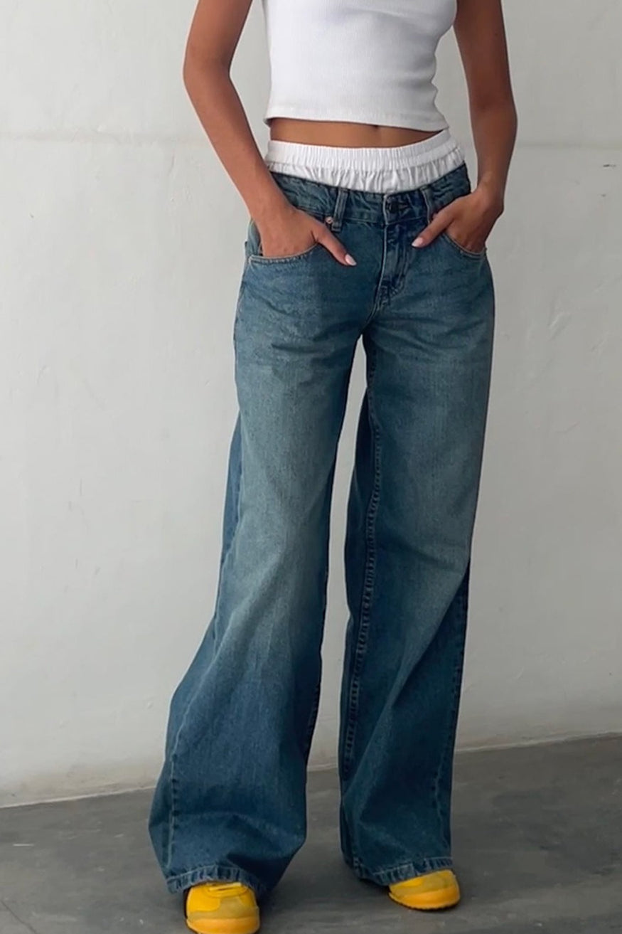 Vintage Low Rise Washed Straight Jeans Secondary image