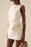 Chic Floral Embellished Party Dress XS / White