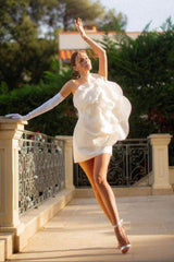 One Shoulder 3D Floral Bodycon Floral Dress