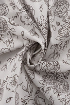 V Neck Long Sleeve High Waist A Line Floral Dress
