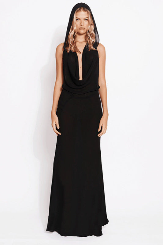 Hooded Deep V Backless Bodycon Dress Main image