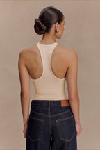 Metal Trim Halter Cutout Chic Halter Top