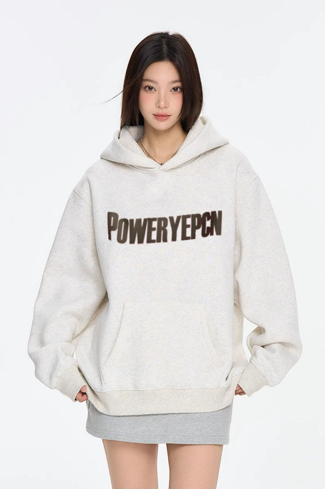 Letter Graphic Oversized Fleece Hoodie Secondary image