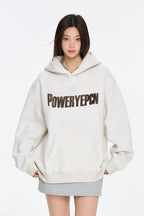 Letter Graphic Oversized Fleece Hoodie