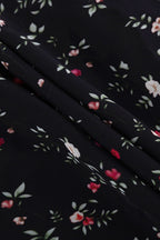 Ruffle Collar Long Sleeve Floral Dress