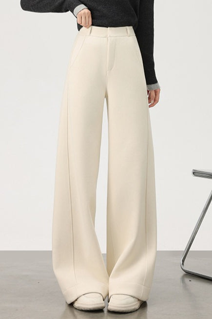 Fleece Lined Wool Blend Knit Pants Main image