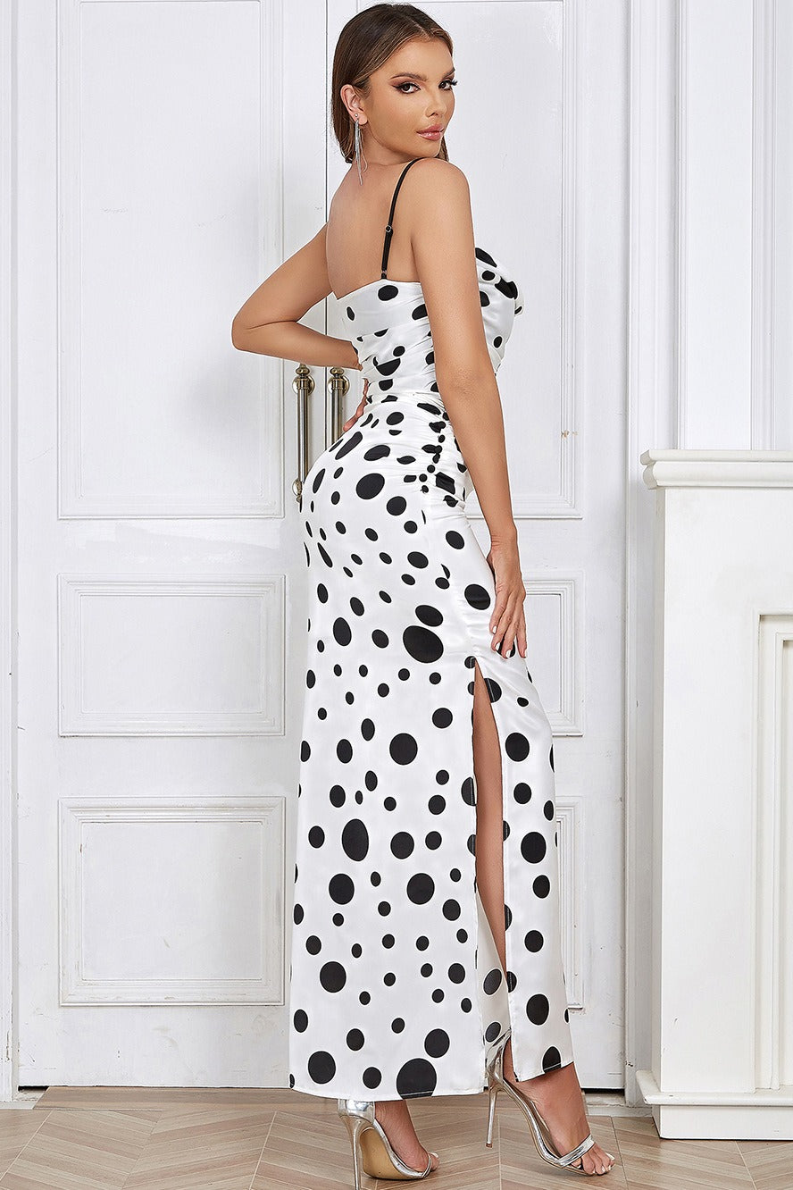 Polka Dot Pleated Cami Maxi Dress Secondary image