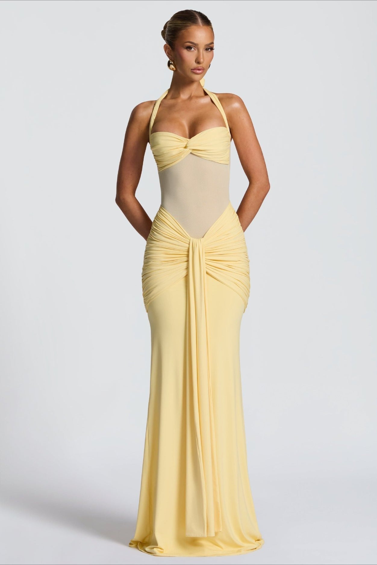 Tie Strap Mesh Maxi Party Dress Main image