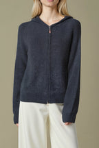 Oversized Hooded Zipper Sweater