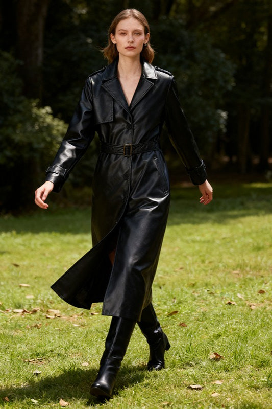 Vintage Style Single Breast Belted Overcoat Main image