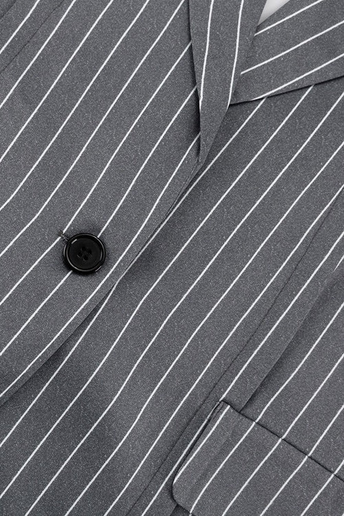 Fashion Striped Suit Blazer Two Piece Set