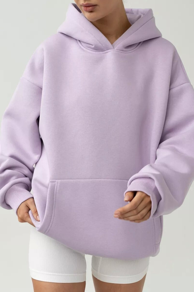Oversized Solid Pullover Hoodie