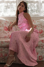 Tank Top Bubble Hem Maxi Skirt Floral Dress Set