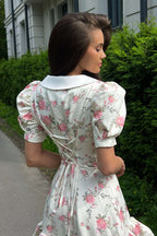 Puff Sleeve Ruffle Mini Floral Dress