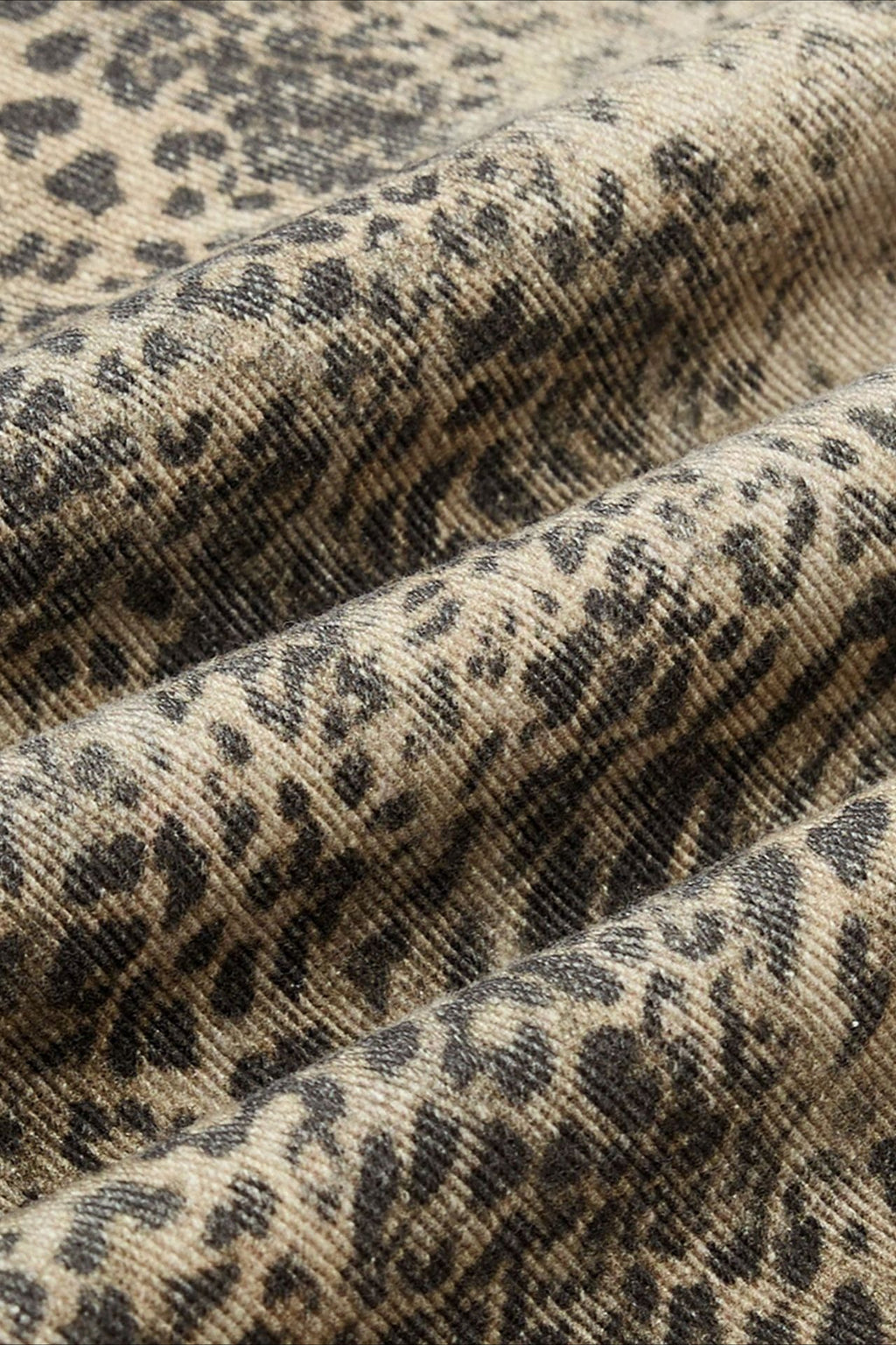 Leopard Print Cargo Wide Leg Jeans