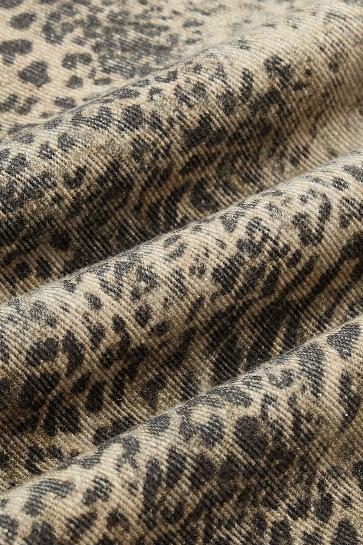 Leopard Print Cargo Wide Leg Jeans